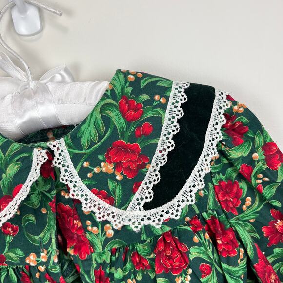 Vintage Kalula Kids Festive Floral Dress 4T - Picture 3 of 8